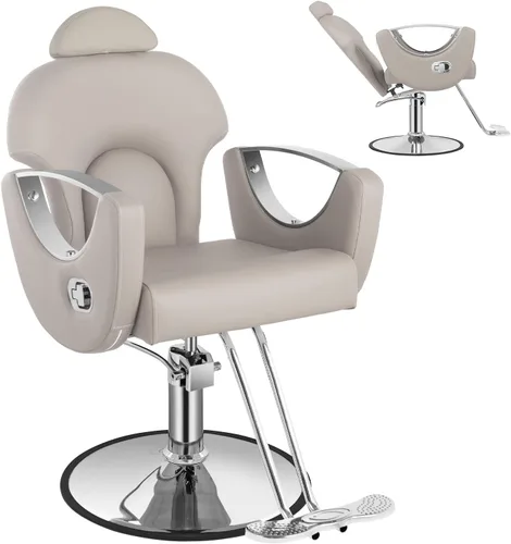 Miniatura 13 de Silla de peluquería de salón, sillas reclinables para estilista, silla de estilista de peluquería, bomba hidráulica resistente, silla de peluquería