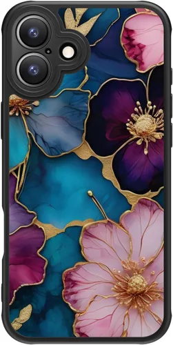 Miniatura 129 de FUNMIKO Funda para iPhone 16 Plus, carga inalámbrica y protección de grado militar, diseño floral moderno para mujeres y niñas, funda antideslizante