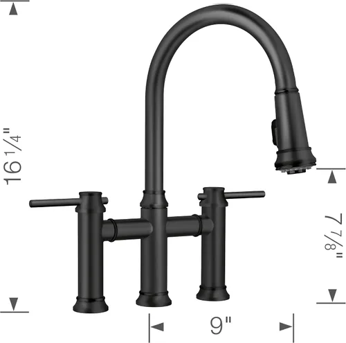 Miniatura 5 de Empressa - Grifo de puente desplegable (1.5 GPM, color negro mate)