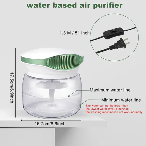 Miniatura 6 de Purificador de aire de agua para el hogar, difusor de aroma para lavadora de aire, purificador de aire arcoíris, humidificador de lavado de aire