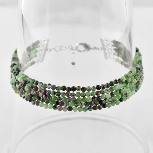 Miniatura 3 de YANARA Gemstone Bracelets For Women Birthstone, Natural Gemstone Layered Micro-Beads, Dainty Handmade Jewelry Chakra Energy Healing Crystals Silver