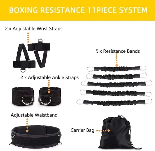 Miniatura 3 de Bandas de resistencia de boxeo, bandas de resistencia de velocidad de agilidad y fuerza de piernas para hombres y mujeres, ejercicio Power Punch Pro