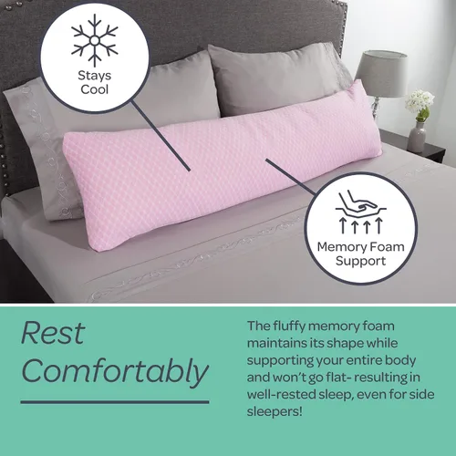 Miniatura 4 de Lavish Home - Almohada corporal de espuma viscoelástica, para dormir de lado, dolor de espalda, mujeres embarazadas, dolor de piernas y rodillas