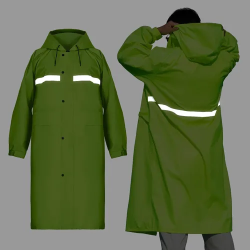 Miniatura 3 de Coralrain Impermeable largo con capucha de seguridad, impermeable, chaqueta de lluvia de emergencia, poncho para hombres, mujeres y adultos