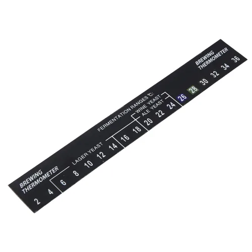 Miniatura 9 de Fdit Adhesivo para termómetro de elaboración, paquete de 5, LCD adhesivo, rango 2-36C, para bebidas alcohólicas de vino de cerveza casera, 0.8 x 5.9