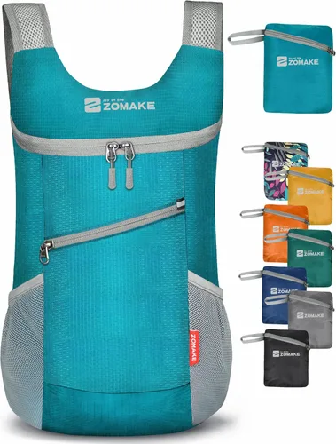 Miniatura 11 de ZOMAKE Mochila ligera y plegable, mochila pequeña para senderismo, resistente al agua, bolsa de día para viajes (azul oscuro)