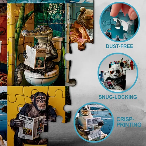 Miniatura 4 de Rompecabezas de animales divertidos de 1000 piezas para adultos, rompecabezas coloridos de perro, caballo, león, rompecabezas de elefante, panda