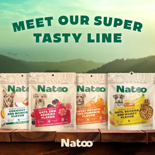 Miniatura 7 de NATOO Golosinas saludables para perros grandes, galletas crujientes sabor coco y mango, golosinas naturales para perros, ricas en Omega 6