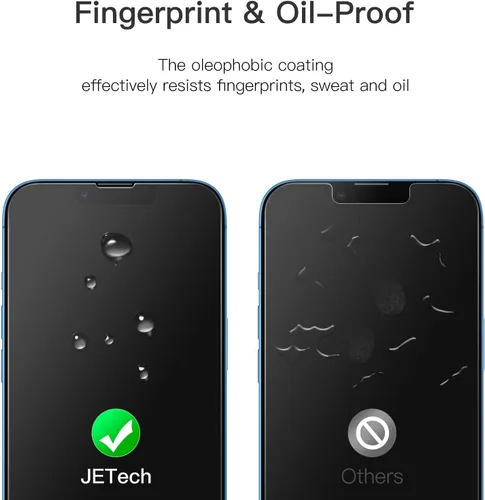 Miniatura 5 de JETech Protector de pantalla de cobertura completa para iPhone 13 Pro Max de 6.7 pulgadas, película de vidrio templado 9H, compatible con fundas