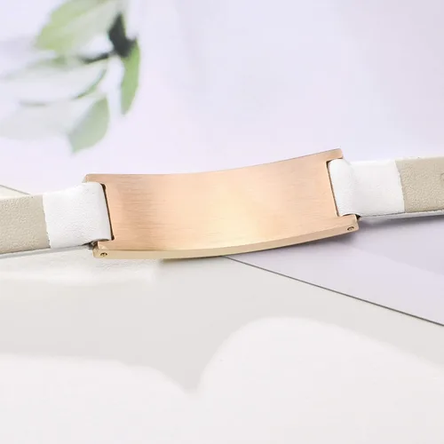 Miniatura 20 de MPRAINBOW Pulsera de alerta médica personalizada para mujer, correa de reloj de cuero genuino, grabado de doble cara, diabetes, epilepsia, joyería