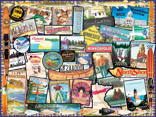 Miniatura 2 de White Mountain Rompecabezas de 1000 piezas de collage de la Tierra de los Lagos con piezas grandes para adultos y familia de 24 x 30 pulgadas, I