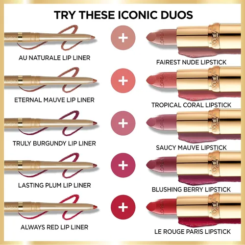 Miniatura 5 de L'Oreal Paris Colour Riche Original - Lápiz labial cremoso e hidratante satinado con aceite de argán y vitamina E, Divine Wine, 1 unidad