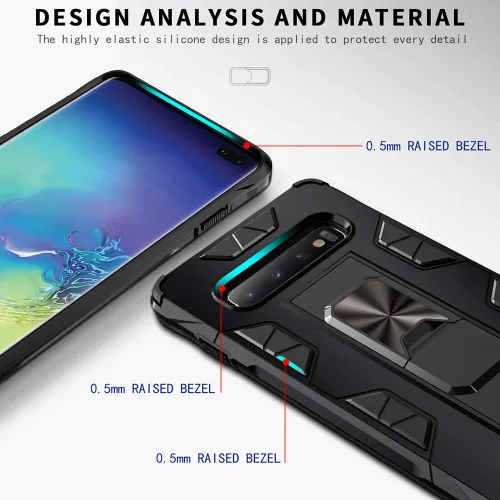 Miniatura 6 de Dionsibei Funda para Samsung Galaxy S10 Plus de grado militar con función atril incorporada, funda protectora resistente a prueba de golpes