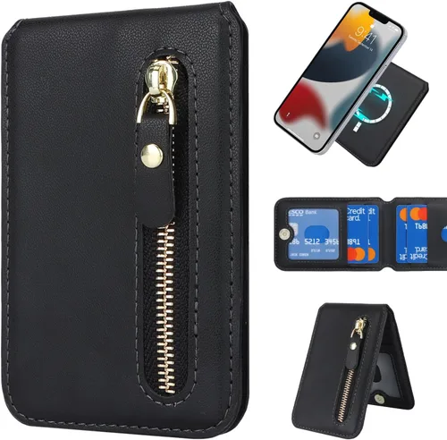 Miniatura 6 de Cavor Compatible con cartera Magsafe, soporte ajustable, cartera magnética para teléfono con Magsafe para iPhone 17/16 Pro Max/14 Pro/15/14 B-Negro
