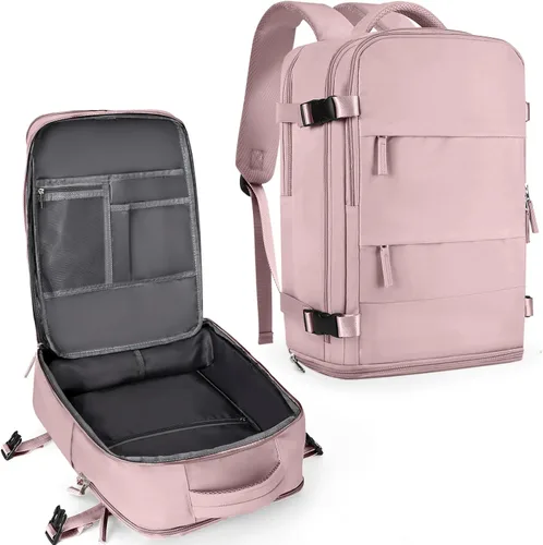 coowoz Mochila grande de viaje para mujeres y hombres, mochila de transporte, mochila para senderismo impermeable, mochila deportiva para Rosa