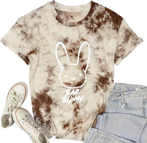 Miniatura 8 de Bad Bunny - Camiseta de Pascua para mujer, diseño divertido de conejo, para verano, vacaciones, hip hop, regalo