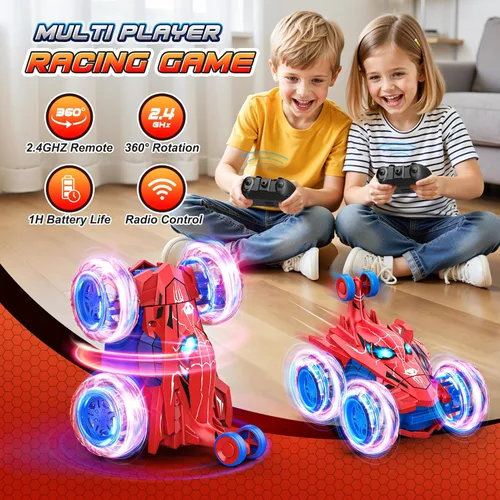 Miniatura 3 de Juguete de auto de control remoto de araña, juguetes de coches rc, auto de acrobacias recargable genial con giros de 360 grados ruedas 4WD con luz