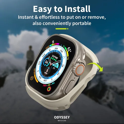 Miniatura 4 de SwitchEasy Odyssey - Funda de aluminio de grado aeronáutico para Apple Watch Series 9/8/7 de 1.614 in, con parachoques interior que absorbe los Azul
