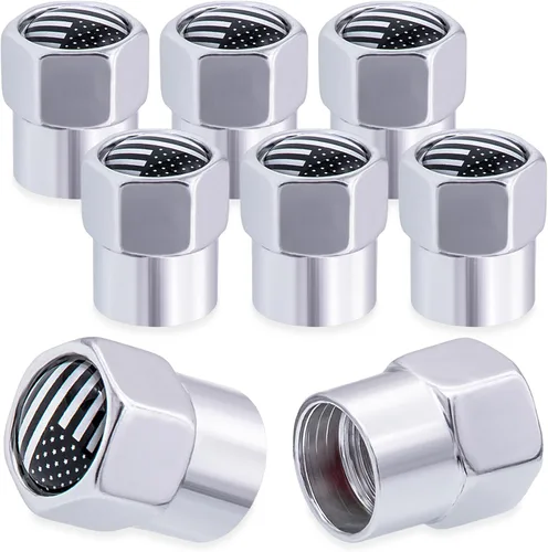 Miniatura 44 de 4 piezas de tapas de válvula de rueda con estilo púas, resistentes a la corrosión, universales de aleación de aluminio a prueba de polvo para Spiked