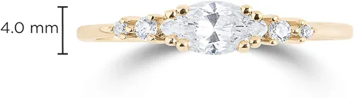 Miniatura 3 de Milla 925 Sterling Silver or 14K Gold Plated Sterling Silver Stackable CZ Cluster Ring for Women AAAAA Cubic Zirconia Hypoallergenic Tarnish