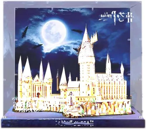 Miniatura 12 de Vitrina acrílica para Lego Harry Potter Hogwarts Castle 71043, escaparate, protege y decora modelo con almacenamiento a prueba de polvo (fondo C)