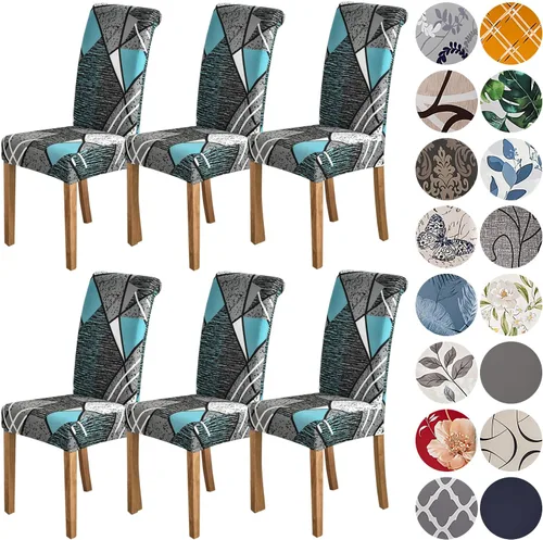 Miniatura 11 de HZDHCLH Juego de 6 fundas grises para sillas Parsons de elastano para comedor, fundas elásticas de elastano para sillas Parsons, fundas de asiento