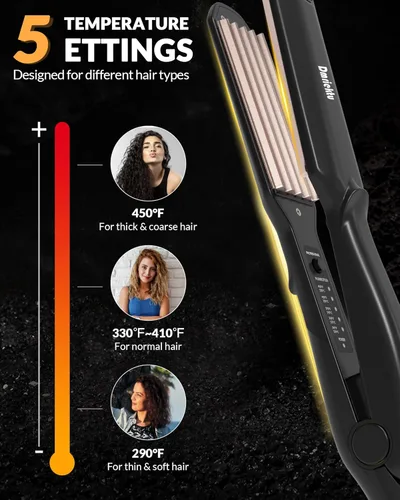 Miniatura 4 de Engarzadora de cabello para dar volumen, peinado esponjoso, plancha de pelo con placas de cerámica, herramienta de prensado para mujeres y niñas