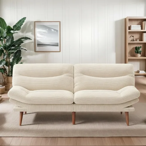 Sofá cama futón de 75 pulgadas, futón 3 en 1 con respaldo y reposabrazos ajustables, sofá cama convertible pequeño plegable con cojín extraíble para