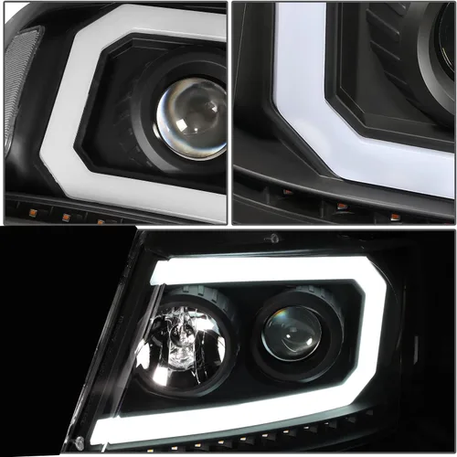 Miniatura 5 de DNA MOTORING HL-HPL-F15004-BK-CL1 - Faros delanteros negros de repuesto para 04-08 F-150 06-08 Mark LT secuencial persecución ámbar LED señal de giro
