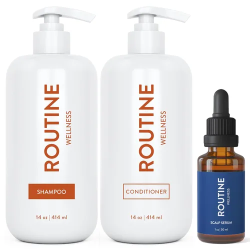 Miniatura 14 de Routine Wellness - Juego de champú y acondicionador para cabello más fuerte, con biotina, seguro para color, sin sulfato, vegano, clínicamente