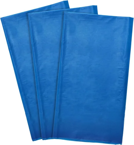 Miniatura 9 de Juvale Mantel rectangular color azul, 54 x 108 pulgadas, paquete de 3, mantel desechable y mantel de plástico para fiestas, fácil limpieza
