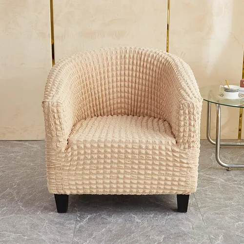 Miniatura 2 de OQHAIR Funda para silla de club de jacquard elástico, 1 pieza, antideslizante, lavable a máquina, funda para silla de club, funda antiarañazos