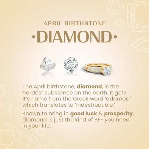 Miniatura 8 de Angara Anillo de promesa de diamante natural para mujeres, niñas en plata de ley oro macizo de 14 quilates, piedra natal de abril, regalo para su