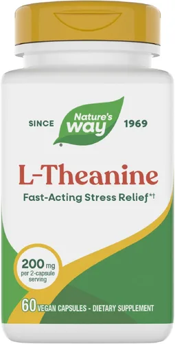 Miniatura 9 de Nature's Way L-teanina, apoyo al estrés.*, promueve la relajación*, 200 mg por porción de 2 cápsulas, vegano, 180 cápsulas (el embalaje puede variar)