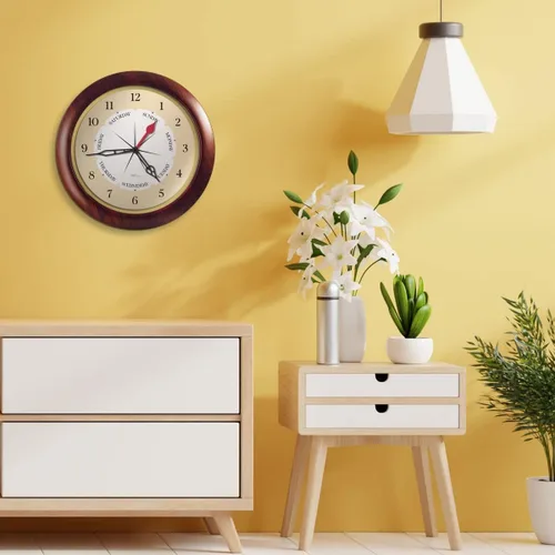 Miniatura 8 de Reloj de pared de hora y día de la semana con marco de acento de nogal de 13.5 pulgadas, regalo de jubilación ideal para hombres y mujeres, reloj