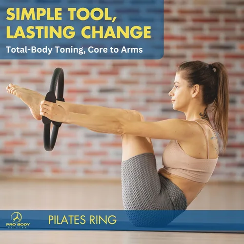 Miniatura 2 de ProBody Pilates Juego de anillos con anillo de círculo mágico de 14 pulgadas, pelota de ejercicio de 9 pulgadas, 5 bandas de resistencia, bomba