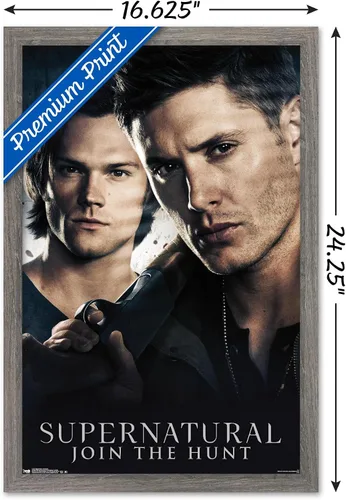 Miniatura 3 de Trends International Supernatural - Póster de pared de hermanos, 14.725 x 22.375 pulgadas, versión enmarcada de madera de granero
