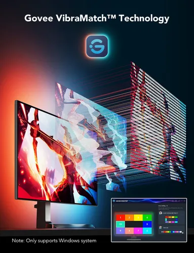 Miniatura 2 de Govee Luz de juego para monitor G1, retroiluminación LED RGBIC para PC de 27 a 34 pulgadas, luces LED inteligentes para monitores con combinación