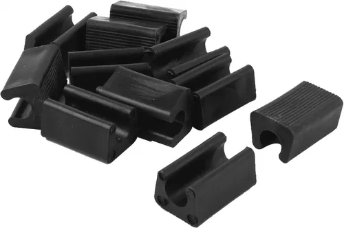Miniatura 4 de uxcell Pies de muebles de plástico en forma de rectángulo antideslizante patas de silla Punta 12pcs Negro