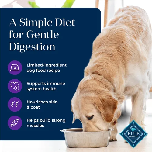 Miniatura 3 de Blue Buffalo Basics Alimento seco para perros adultos, cuidado de la piel y el estómago, dieta de ingredientes limitados para perros, receta