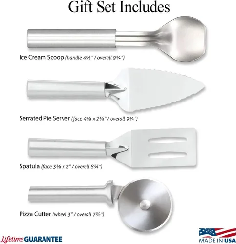 Miniatura 2 de Rada Cutlery Ultimate Utensil Gift Set (S50), juego de utensilios de 4 piezas, cuchillas de acero inoxidable, mango plateado