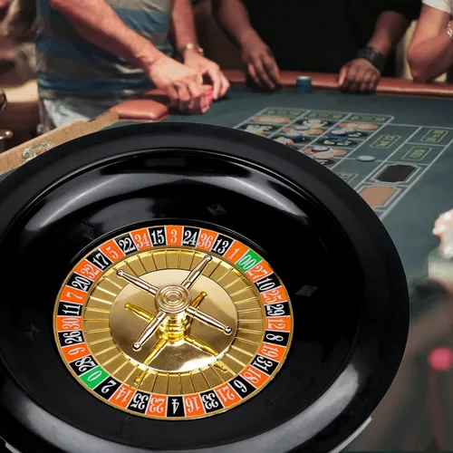 Miniatura 6 de WodGod Juego de Ruleta y Craps con Fieltro Grande de Doble Cara, Rueda de Ruleta de 10 Pulgadas, Rastrillo para Fichas, 200 Fichas, Marcador