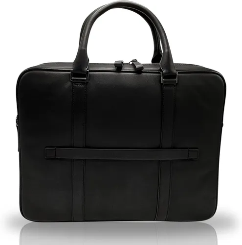 Miniatura 3 de Bolsa para laptop con múltiples compartimentos y bolsillos, 100% piel auténtica, maletín para hombres y mujeres, bolsa de mensajero de viaje