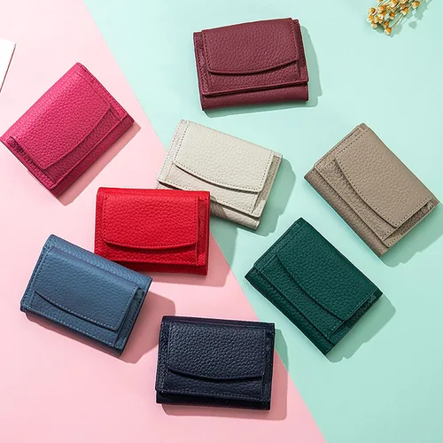 Miniatura 2 de Mini cartera unisex con bloqueo RFID con bolsa para monedas, bolsillo organizador de fraude de tarjetas de crédito, plegable, delgado y compacto