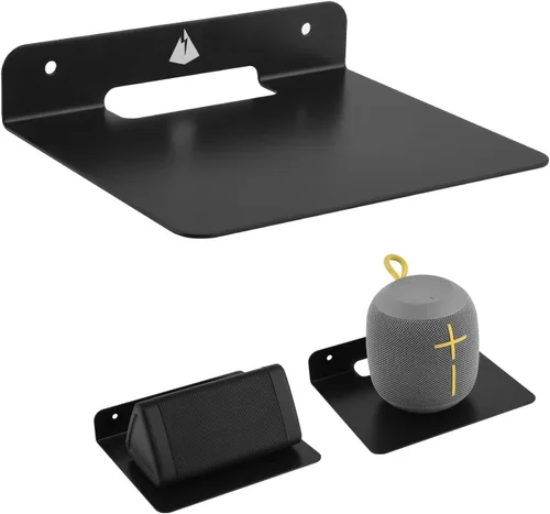 Soporte de altavoz pequeño para estante flotante, estante de pared pequeño de 6 pulgadas, soporte de altavoz de metal para cámara web de seguridad