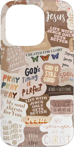 Miniatura 17 de Funda estética para iPhone 17 con frases positivas con versículos bíblicos cristianos
