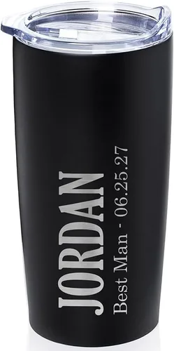 Miniatura 12 de Lifetime Creations Vaso de boda personalizado grabado de 20 onzas – Padrinos de boda personalizados, padrinos de boda, padrino, despedida