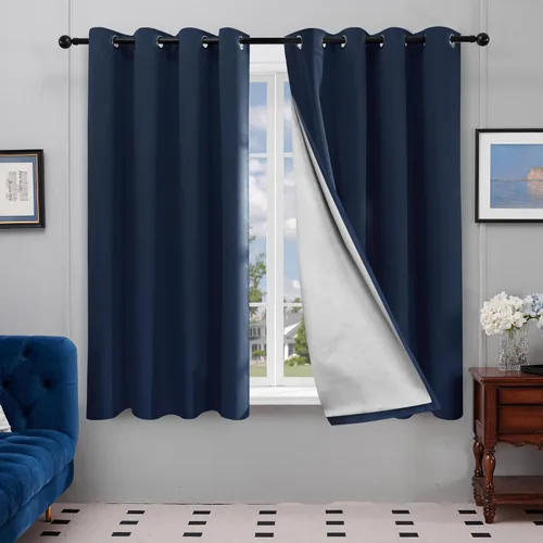 Miniatura 53 de Deconovo - Cortinas opacas para dormitorio con ojales, cortinas sólidas con aislamiento térmico, bloquean el calor, oscurecen la habitación, ahorran