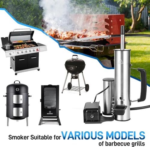 Miniatura 9 de Generador de humo para exteriores, ahumador eléctrico de acero inoxidable, tubo de humo para ahumador de pellets, ahumadores calientes/fríos