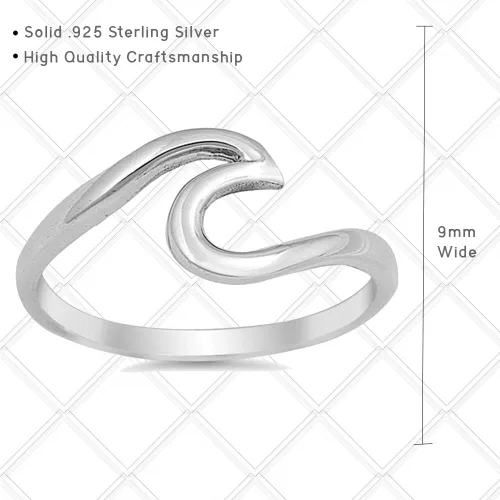 Miniatura 2 de Oxford Diamond Co . Anillo de plata de ley 925 con diseño de ondas en colores disponibles
